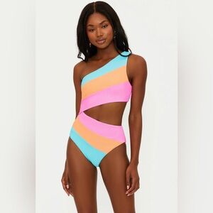 Beach Riot Joyce One Piece in Pink, Orange & Teal